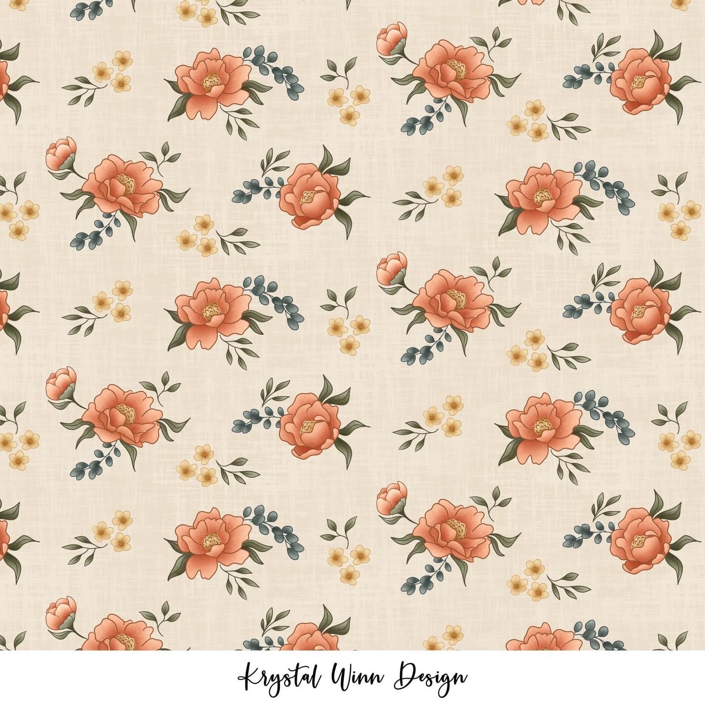 Peonies Floral Cream