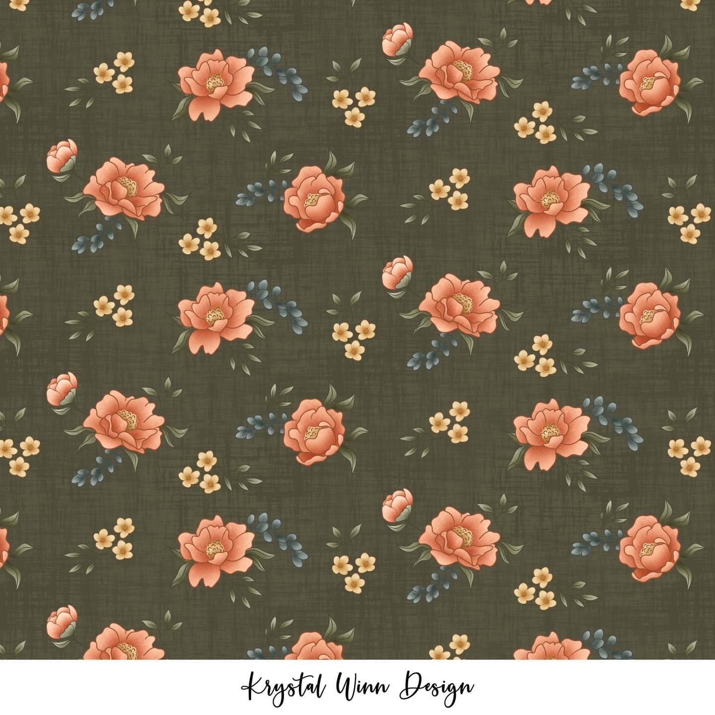 Peonies Floral Green