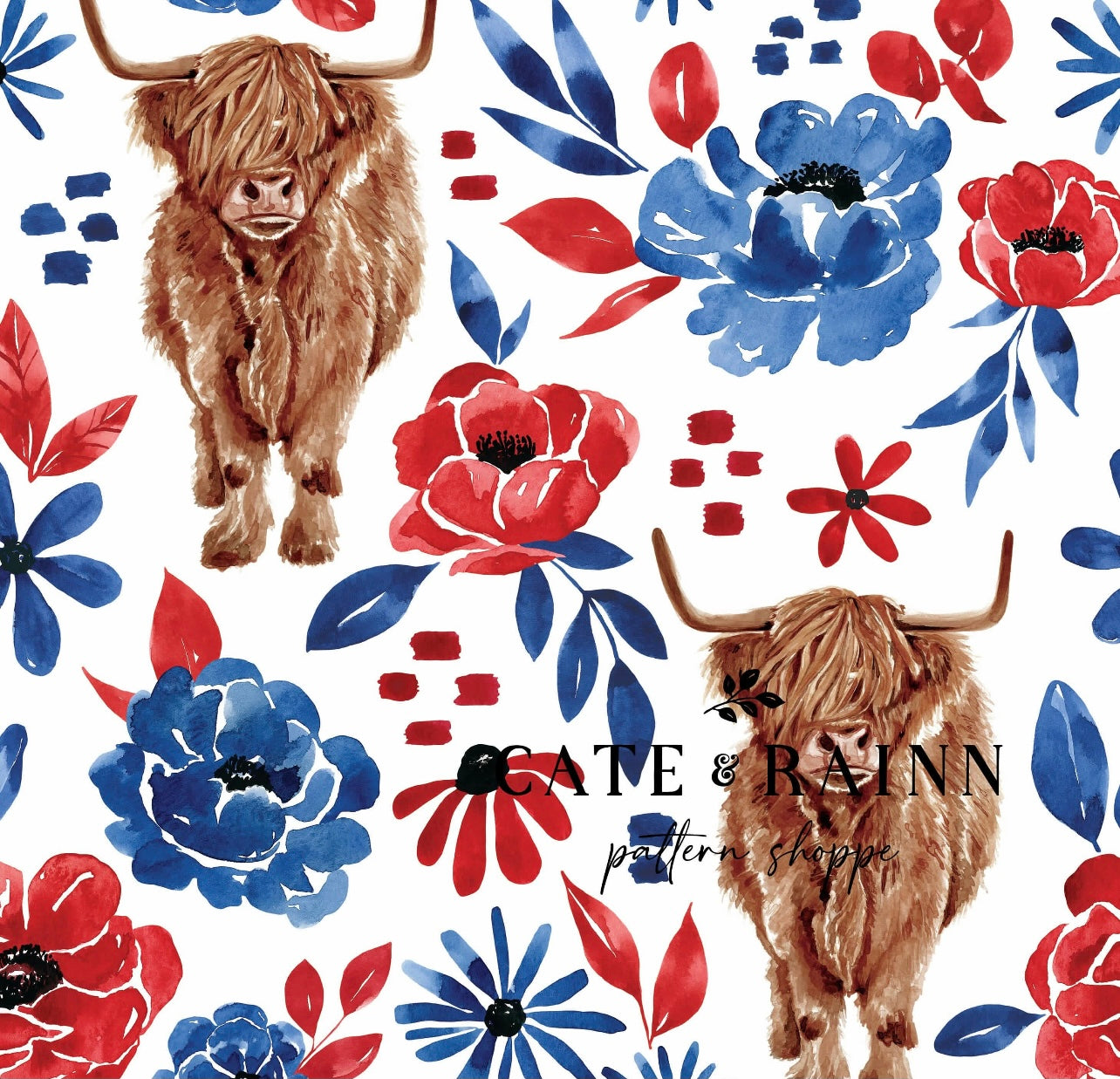 Americana Cow Floral