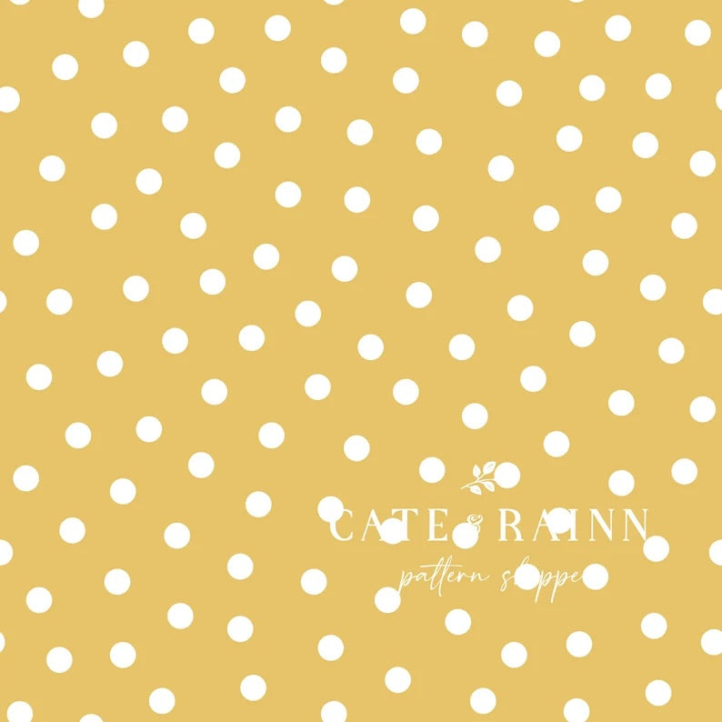 Yellow and white polka dot